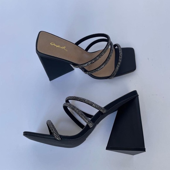 strappy embellished heels